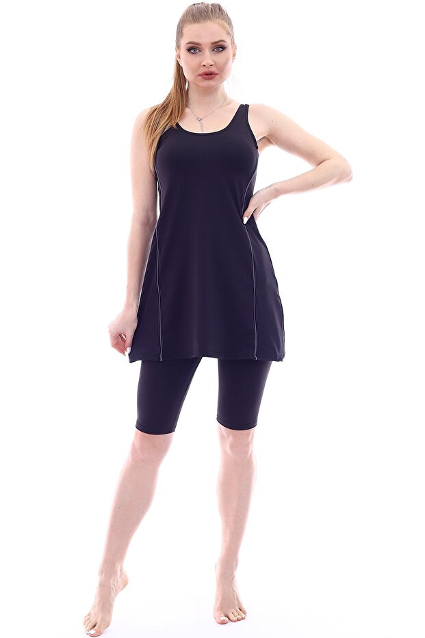 Women's Black Tights Dress Swimsuit