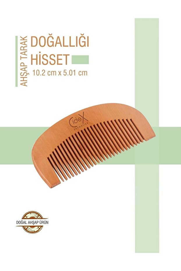 Doğal Şimşir Ahşap Tarak Yuvarlak Model - 2