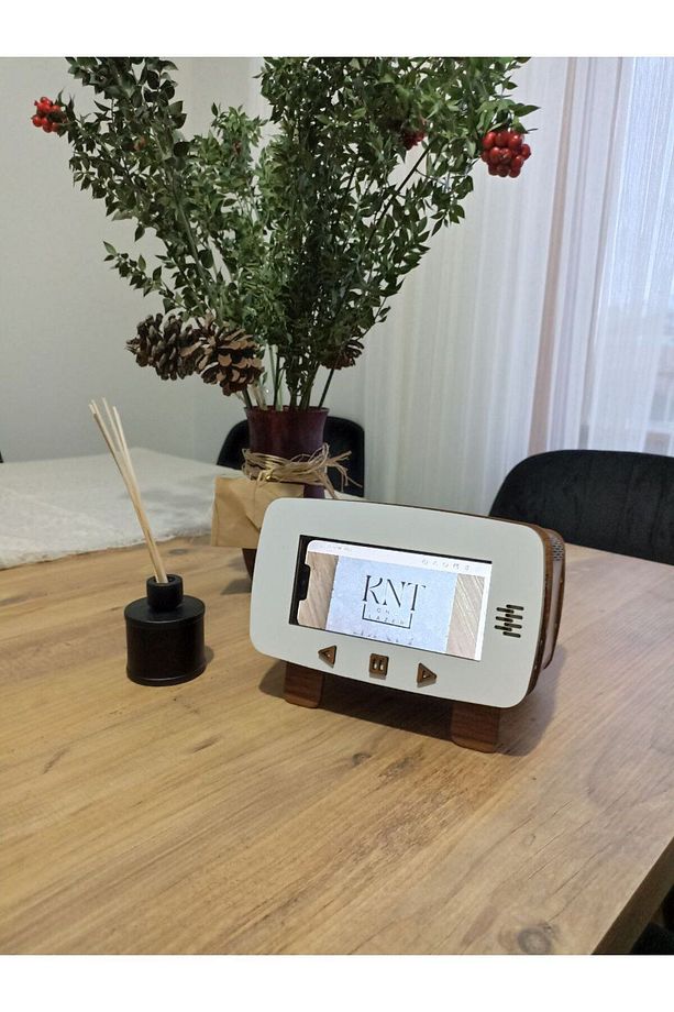 Retro TV Peçete Kutusu, Cep Telefonu Standlı Peçete kutusu, Telefon Tutucu - 3