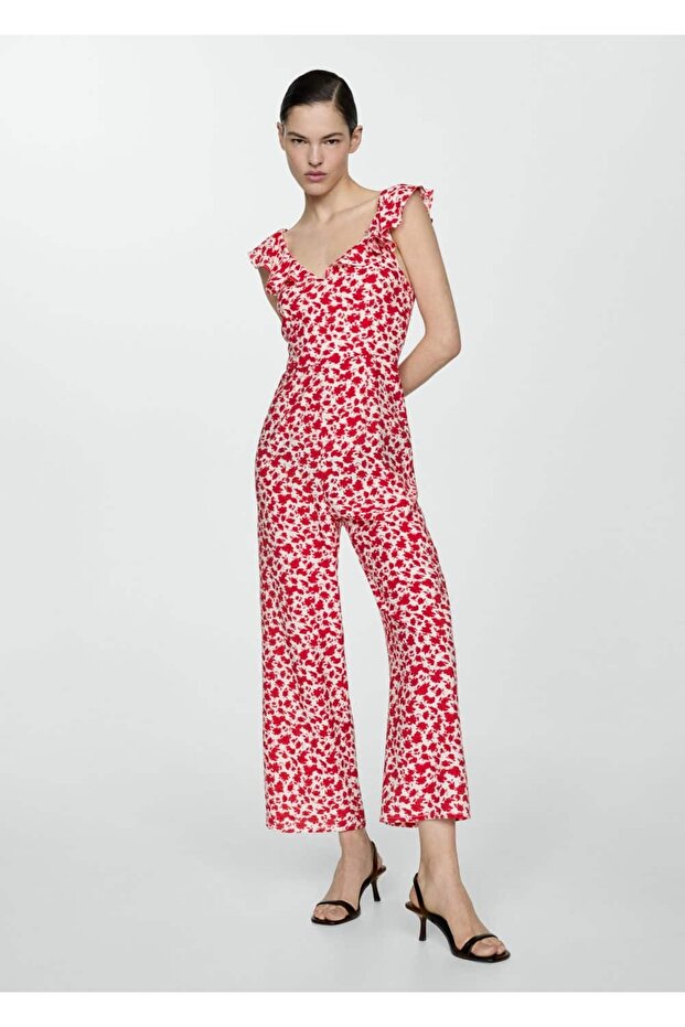 Çiçek desenli uzun tulum - 2