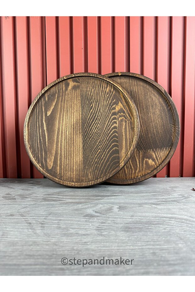 Ahşap Büyük Boy Sunum Tabağı - - 5