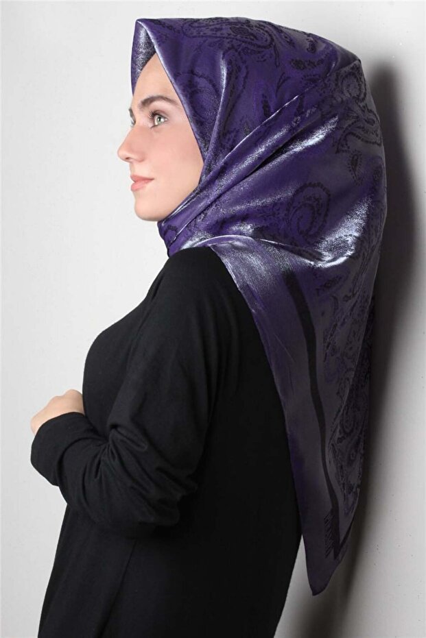 Rose Simli Eşarp 3203-4 Mor - 1