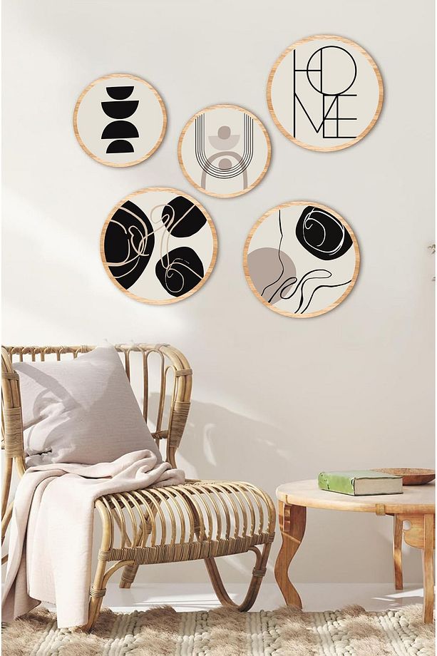 Dekorize Mdf 5 Parça Çerçeve Görünümlü Tablo Set 5013 - 3