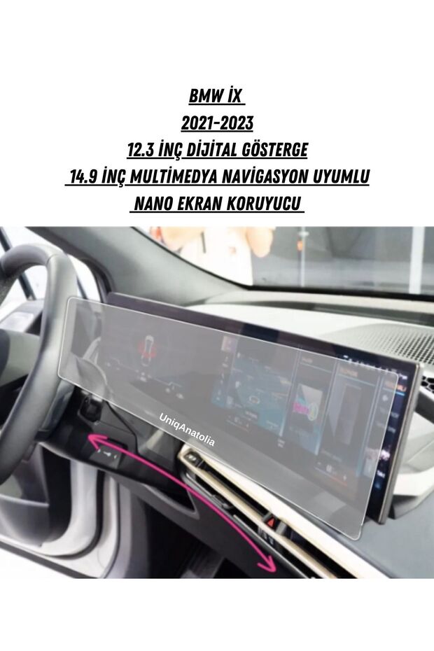 Bmw Ix 12.3 Inch Digital Display 14.9 Inch Navigation Compatible Nano Screen Protector 2021 2023