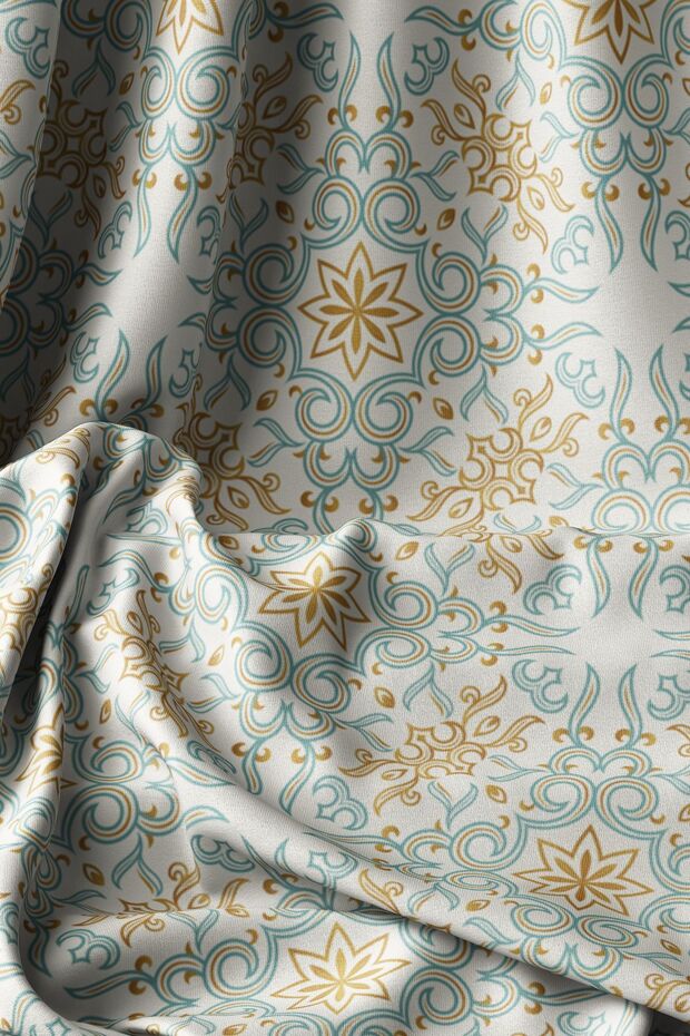 Anatolia 9 Patterned Digital Printed Fabric Suede-Like Texture 100X155Cm Kms-08
