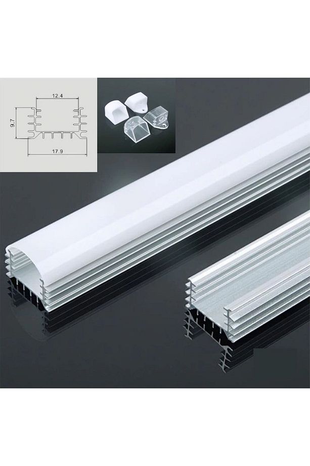 4 Adet Çubuk Bar Led Alüminyum Profil Opak Boş Kasa 100 Cm ( Led Hariç) - 1