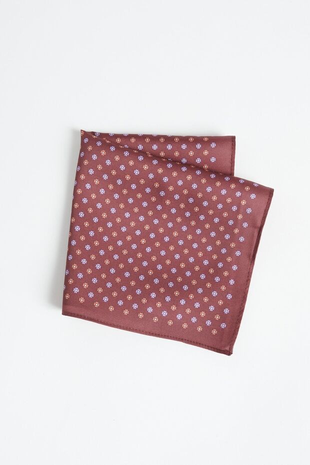 Men's Brown Patterned Handkerchief - 1