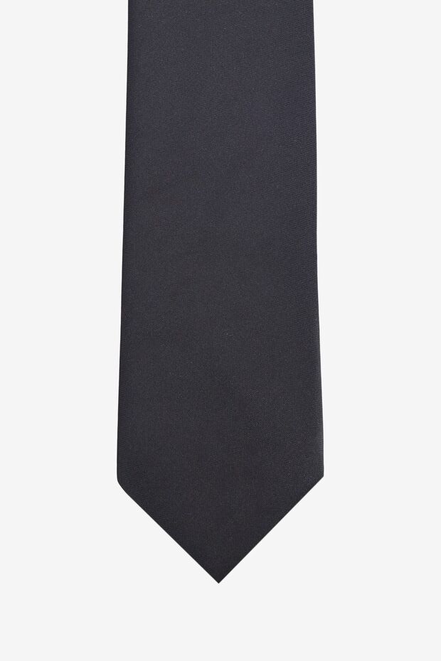 Black Thin Tie - men's Patternless Design - 2