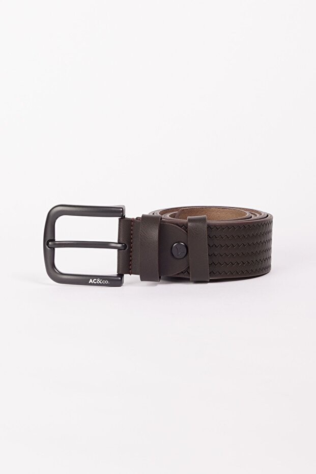 Men's Brown Casual Faux Leather Jean Jeans Belt