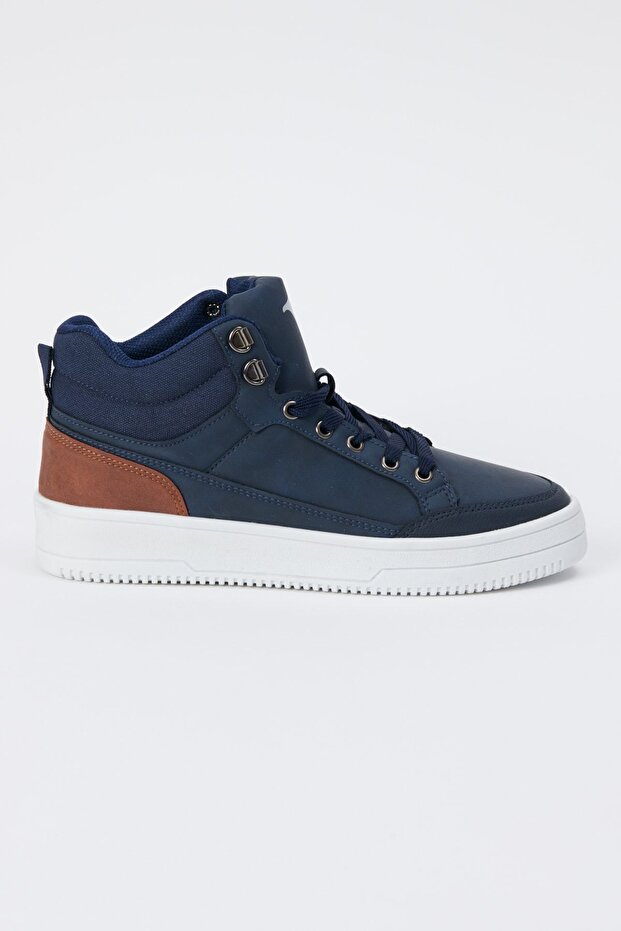 Erkek Lacivert-beyaz Kışlık Rahat Taban Spor Sneaker - 1