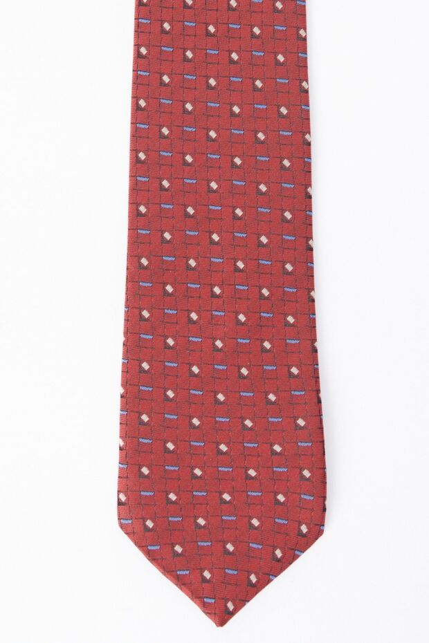 Men's Red Patterned Tie - 2