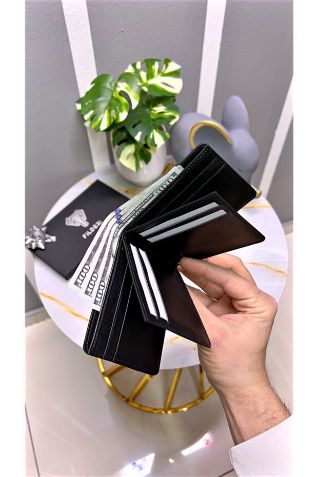 Genuine Leather Men's Classic Black Color Wallet 2032