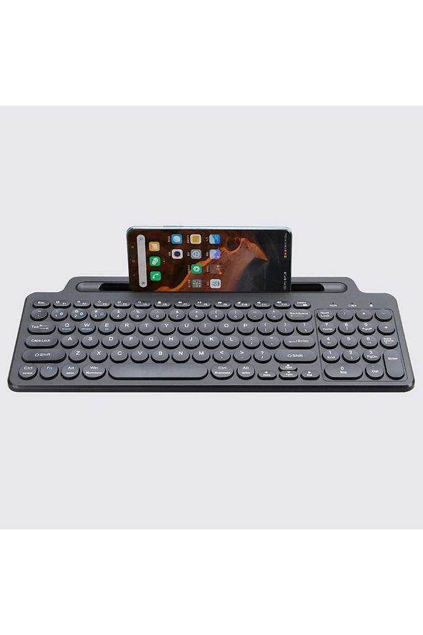 Bluetooth Klavye +2.4Ghz Kablosuz Kendinden Standlı Tablet Telefon Tv PC Android IOS Windows Numerik - 4