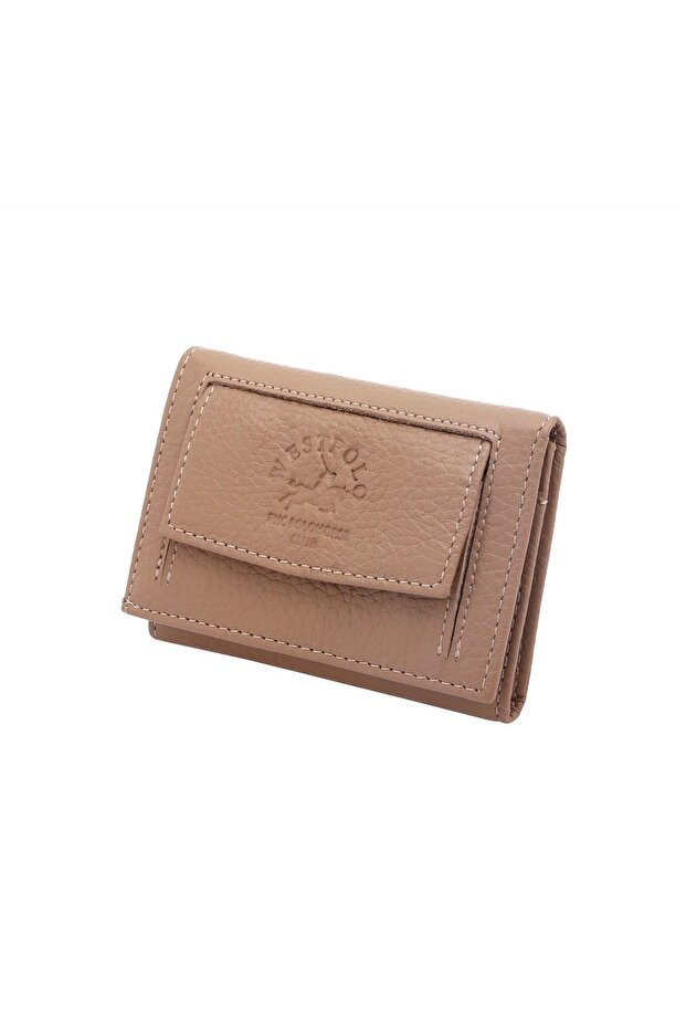 West Polo Genuine Leather Unisex Coin Compartment Wallet Card Holder