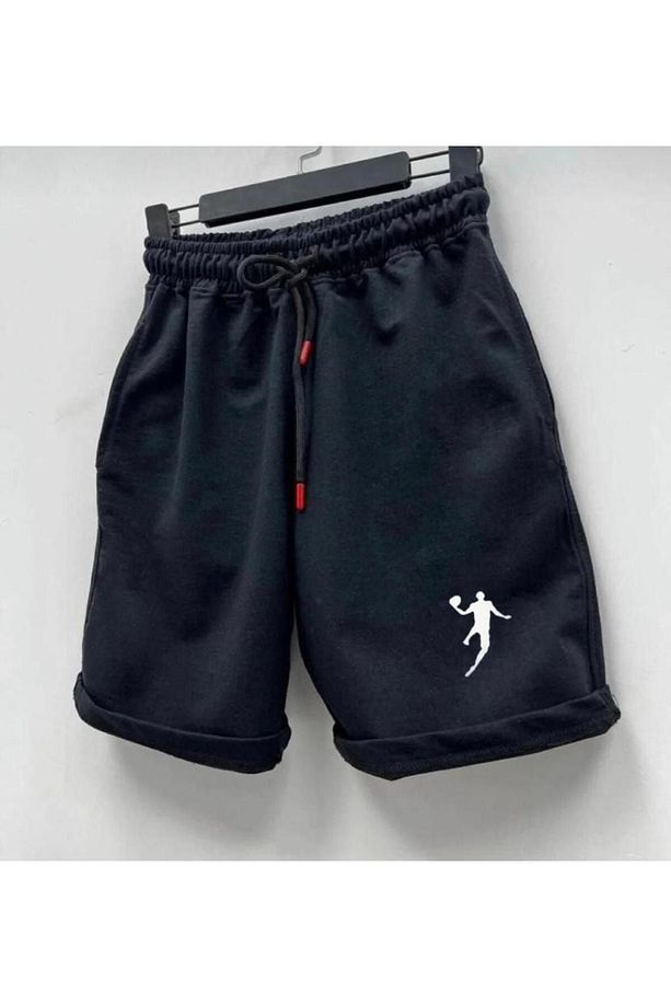 Siyah Çkmjrdn Baskılı Şort Rahat Unisex Şort - 1