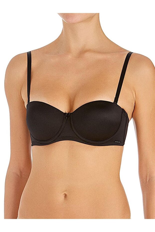 - Women's Black Strapless Hollow Cup Bra 66143