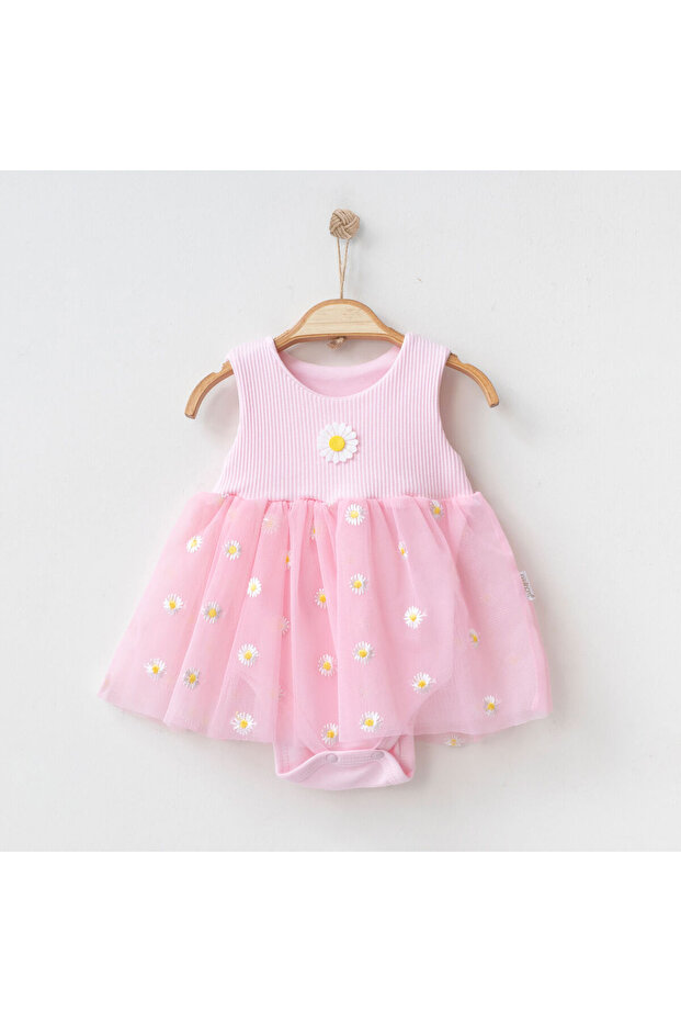 Cotton Baby Bodysuit with Bottom Snap Tutu Skirt