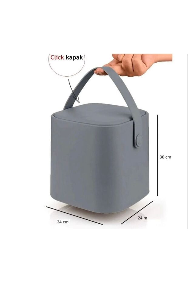 8 Liter White Countertop Kitchen Trash Can - with Handle and Bucket