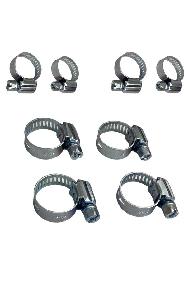 Hose clamp, 8 pieces, suitable for water hoses, gas hoses, and hoses ranging from 8-13mm.