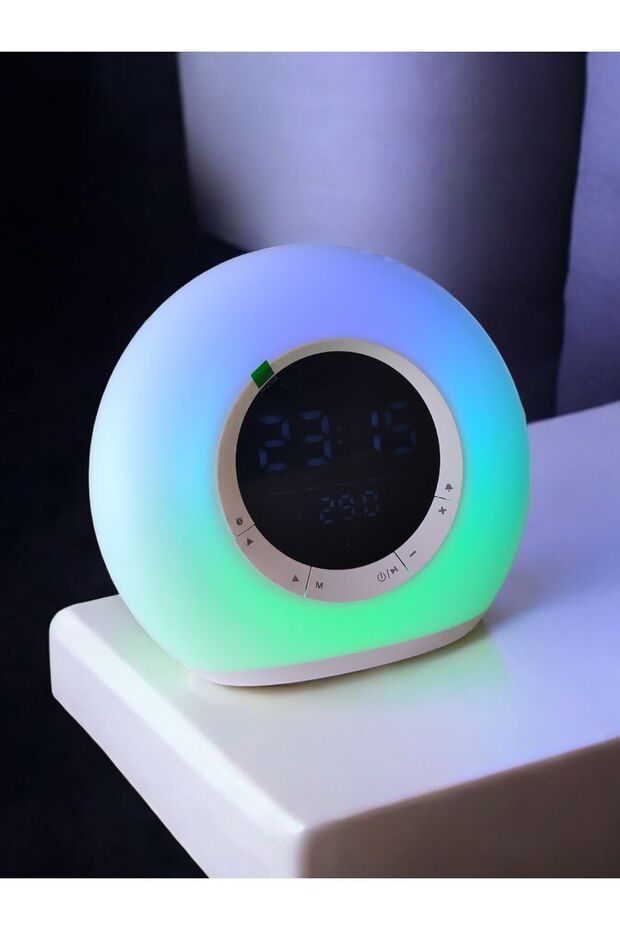 HOPARLÖR P11 BLUETOOTH TERMOMETRE SAAT VE SAATÇALAR LED MÜZİK ÇALAR RENKLİ AMBİYANS VE IŞIKLAR - 3