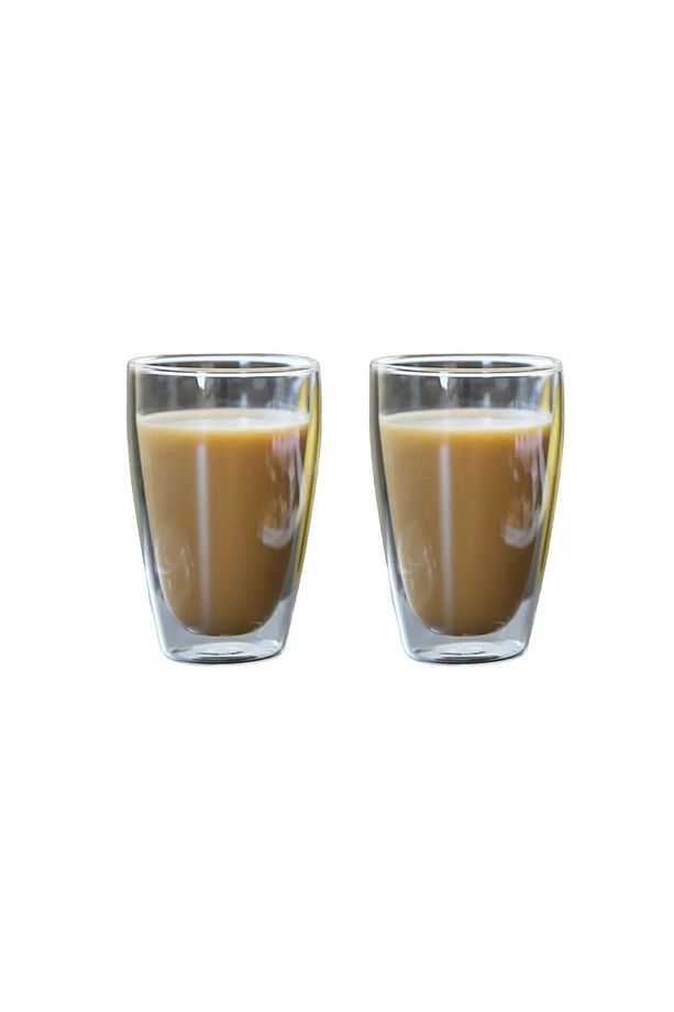 Yeni Stil Çift Cidarlı Uzun Bardak 400 ml Su, Meşrubat, Nescafe, Latte Bardağı 2 Adet - 2258 - 3