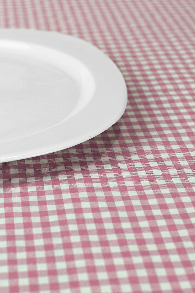 Bommel Gingham Round Pompom Tablecloth Gingham Round - 5