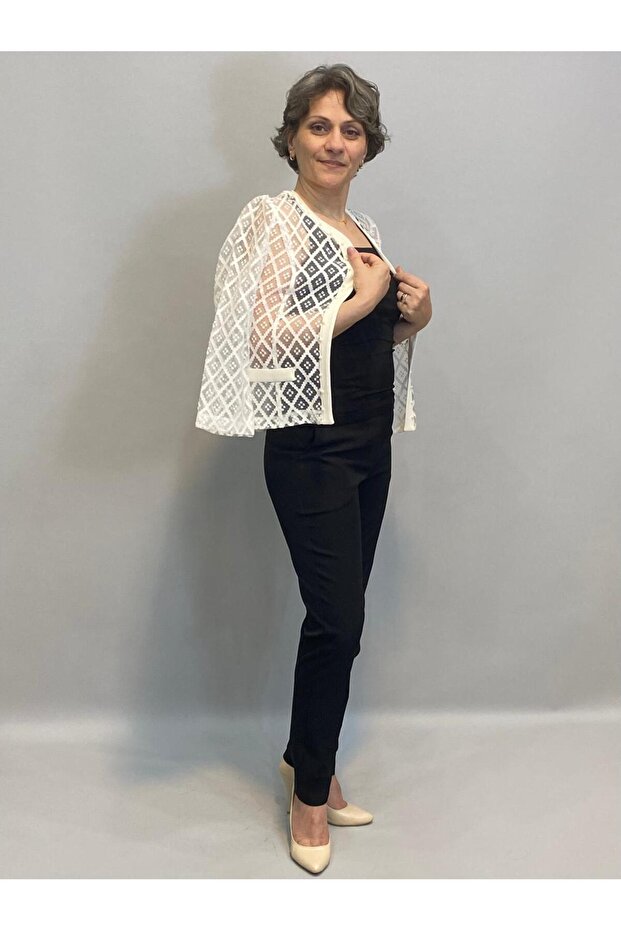 İNCİ DÜĞMELİ TÜL CEKET - 4