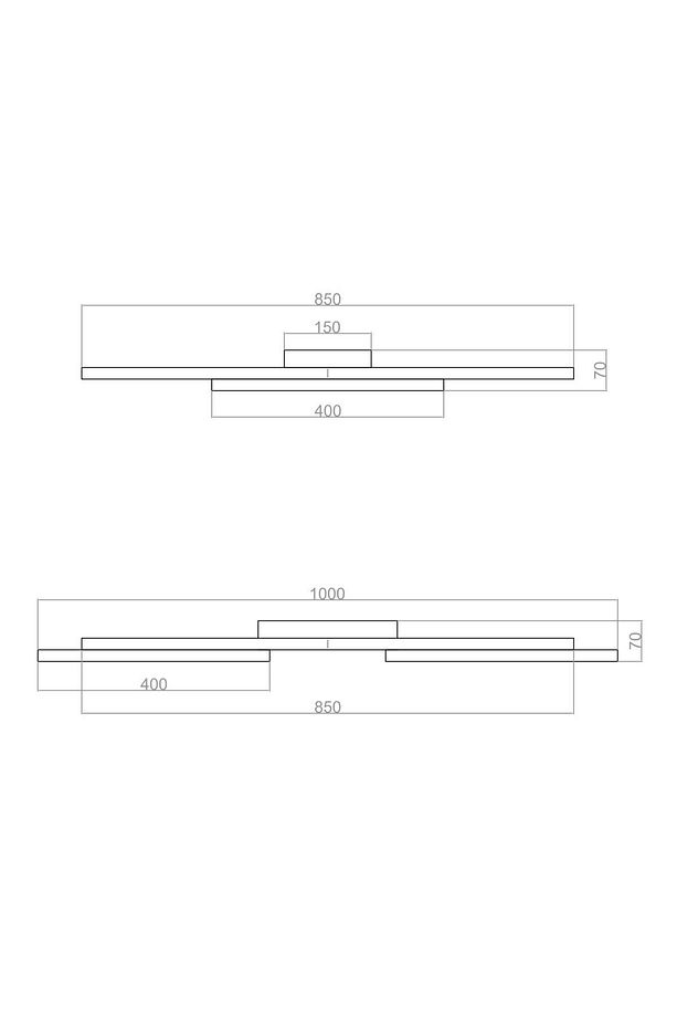 Tavan Led Avize Obluqe Plafonyer 100x85cm - 8