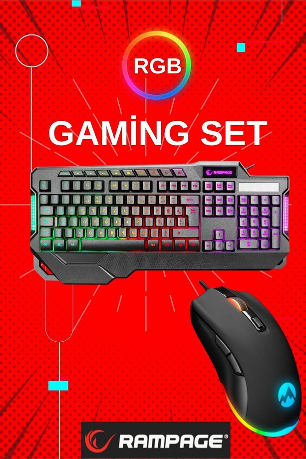 Kb-r46 Carisma Rainbow Aydınlatmalı Usb Gaming Combo Q Gaming Klavye Lumos Makrolu 6400 Dpi - 2