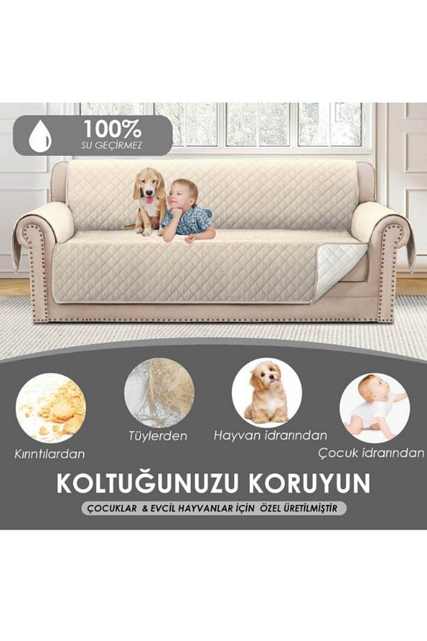 Sıvı Su Geçirmez 3 Kişilik Koltuk Örtüsü Tek Tarafı Kullanabilir 3 Kişilik Koltuk Şalı - 2