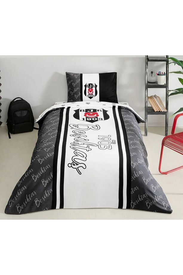 LİSANSLI TEK KİŞİLİK RANFORCE NEVRESİM TAKIMI BEŞİKTAŞ - 1
