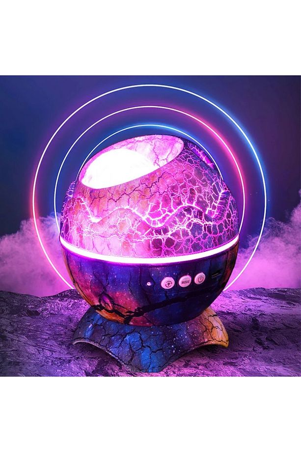 Dinazor Yumurtası Şekilli Kumandalı Galaxy yıldızlı Gökyüzü Kablosuz Bluetooth Speaker Gece Lambası - 2