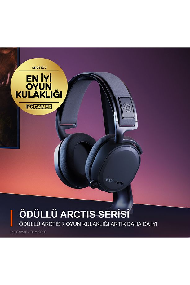 Arctis 7P+ PS5 Wireless Gaming Kulaklık - Kayıpsız 2,4GHz - PS 3D Audio Destekler - Siyah - 3