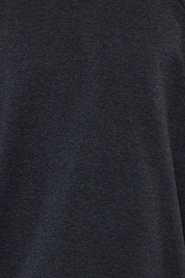 Antrasit Oversize/Geniş Kesim Fit İçi Polar/Sıcak Tutan Sweatshirt TMNAW23SW00190 - 4
