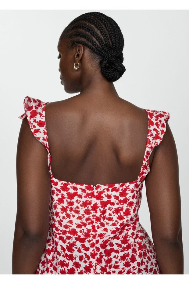 Çiçek desenli uzun tulum - 8