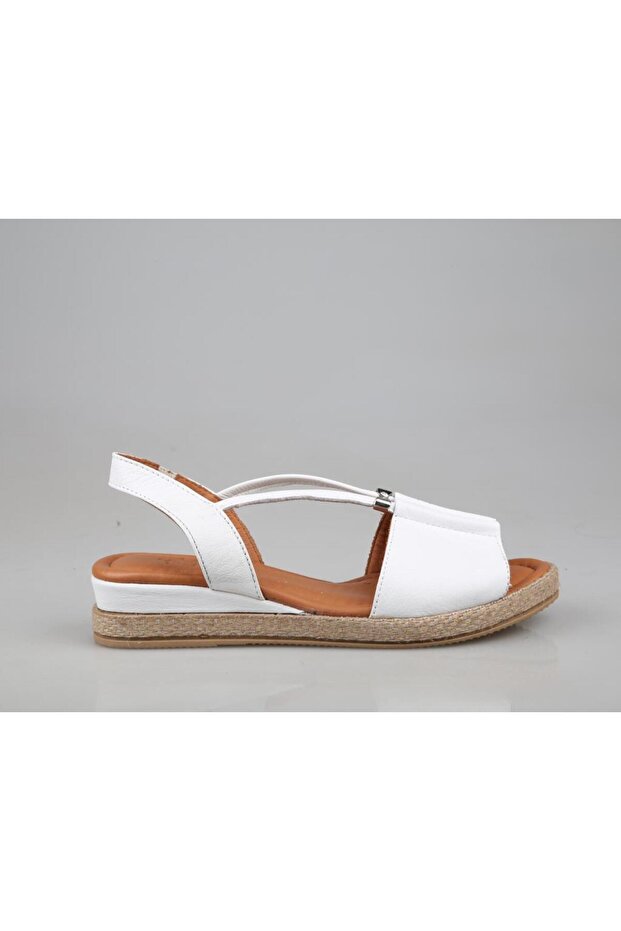 1276 Genuine Leather White Women's Sandals