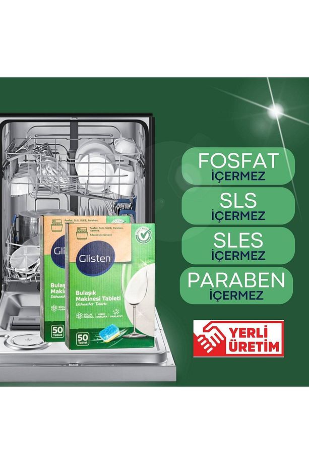 Bulaşık Makinesi Detarjanı Tableti 100'lü (FOSFAT, SLS, PAREBEN İÇERMEZ - HELAL ÜRÜN) - 2