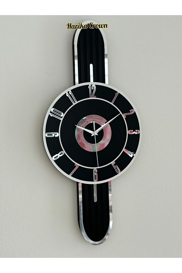 Modern Tasarımlı Ahşap Duvar Saati - Evinize Estetik Dokunuş (66 cm) - 3