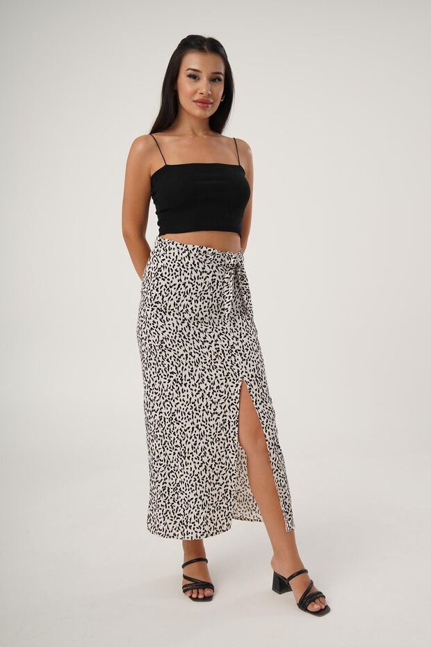 نمط الفهد - تنورة ربطة جانبية - 2
