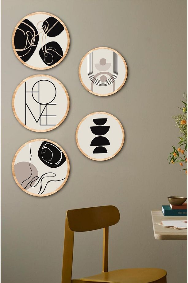 Dekorize Mdf 5 Parça Çerçeve Görünümlü Tablo Set 5013 - 4