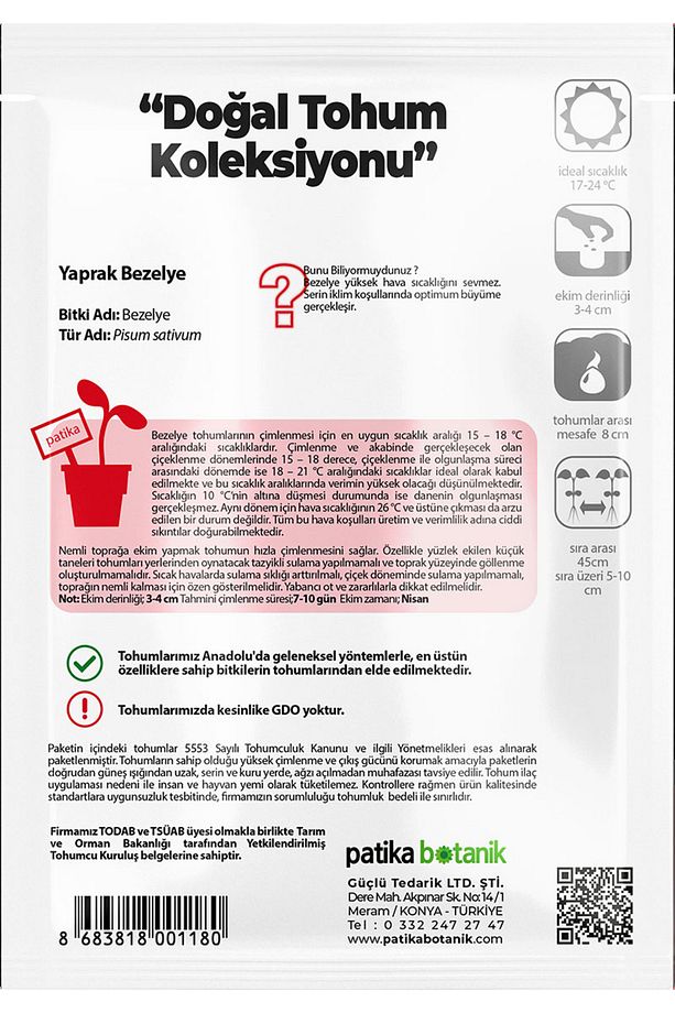 40 Adet Ata Tohumu Yerli Yaprak Bezelye - 3