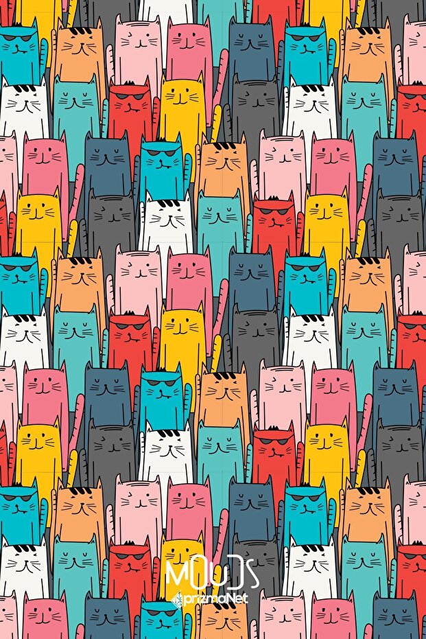 Cat Patterned Suede Texture - 155cm Width, Digital Printed, Kms-66 - 2