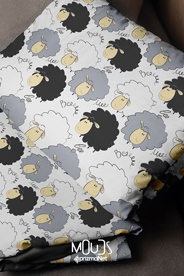 نسيج من جلد الغزال منقوش على شكل خروف دوللي - 155 سم Kms-70 - 5