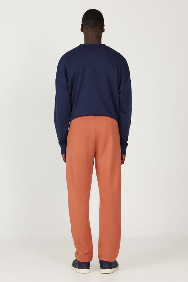 Erkek Açık Kahve Oversize Bol Kesim Desenli Pantolon - 5