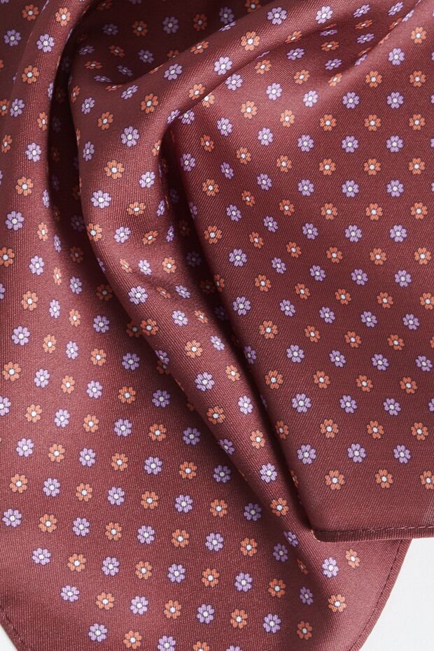 Men's Brown Patterned Handkerchief - 2