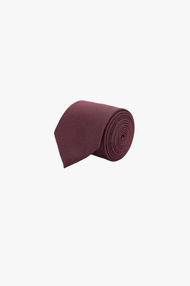Claret Red Patterned Men's Tie