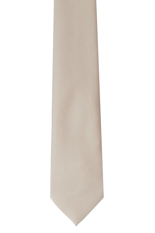 Men's Gray Patternless Gray Tie - 2