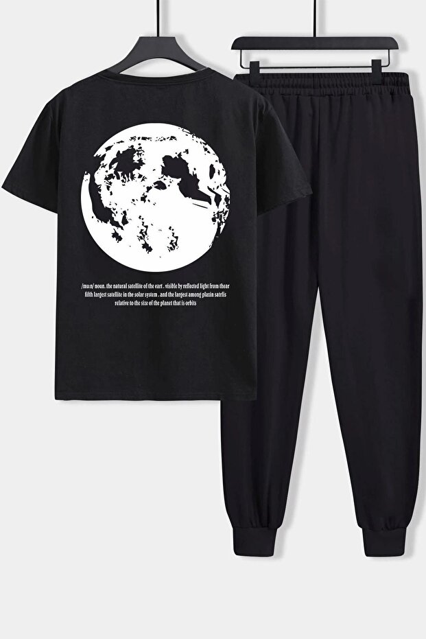 Unisex The Moon Printed 2-Piece Tracksuit Set