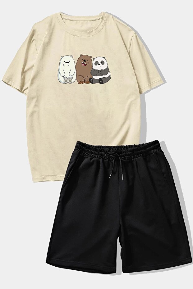 طقم شورت مطبوع عليه تصميم مريح من Kafadar Bears