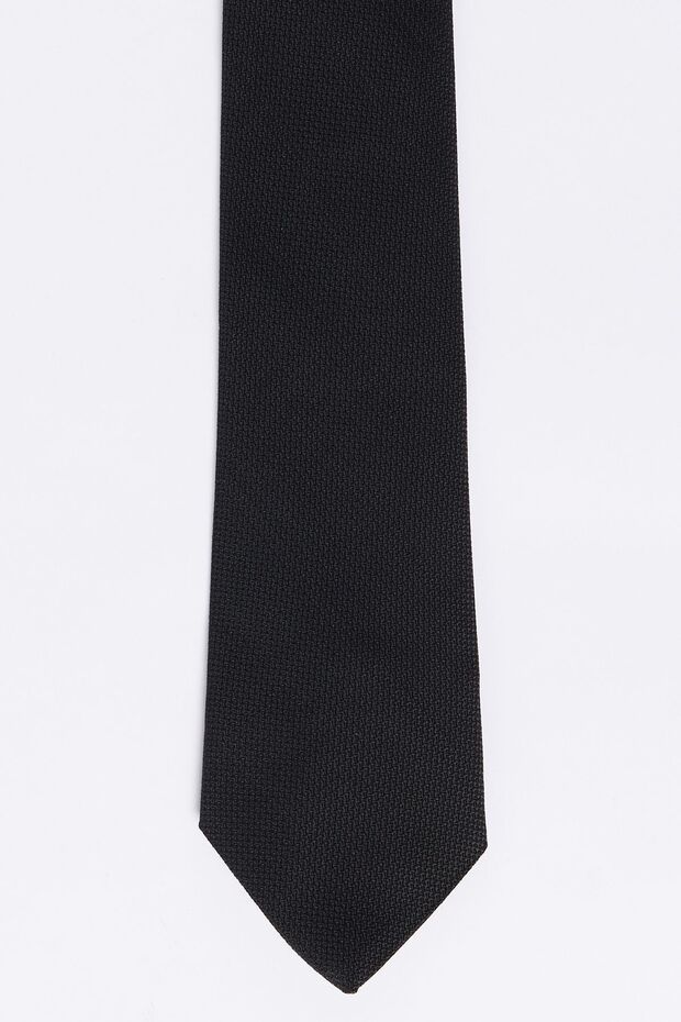 Men's Black Tie - Patternless - 2